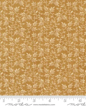tela estampada mostaza enramado beige