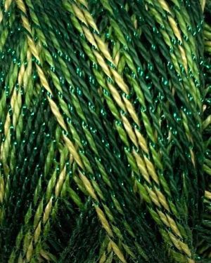 hilo sparkle pearl algodón matizado verdes con brillos