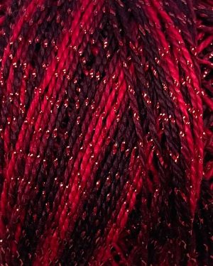 hilo sparkle pearl algodón matizado rojos con brillos