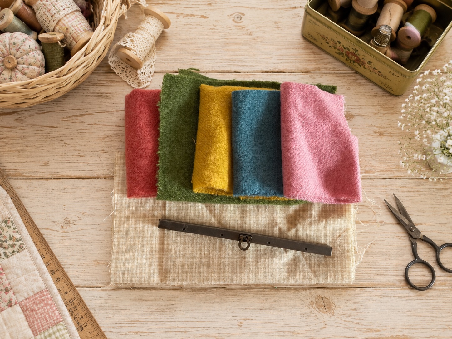 Kit materiales para realizar el estuche "el jardín del tulipán"