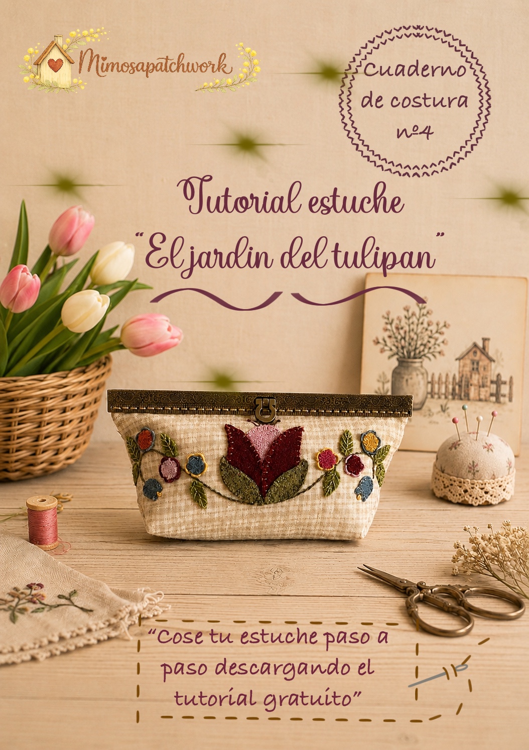 Kit materiales para realizar el estuche "el jardín del tulipán" - Imagen 2